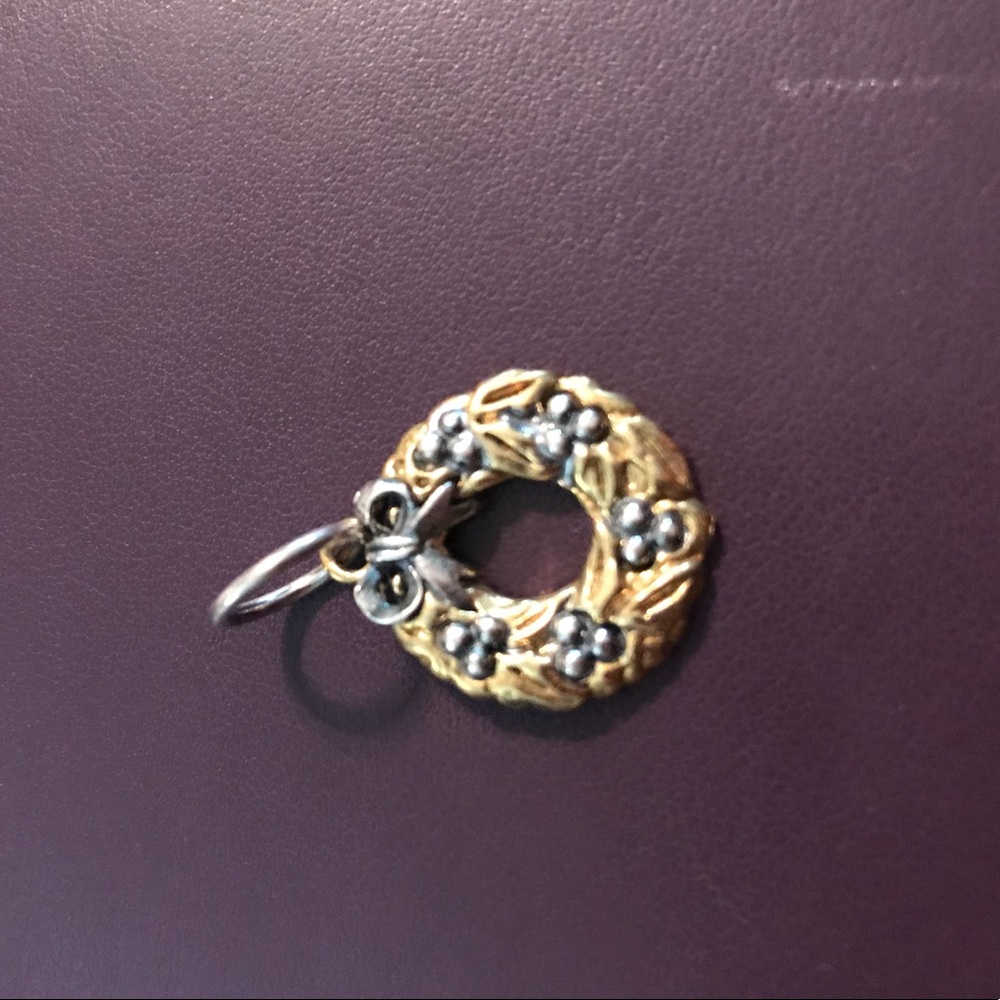 Grace & Heart Brass & Sterling Silver Wreath Charm